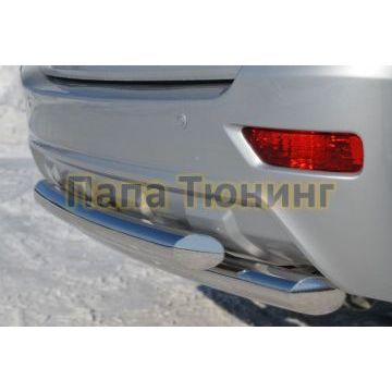 Защита заднего бампера двойная d57-d57 РусСталь для Lifan X-60 2011-2016