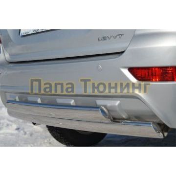 Защита заднего бампера овальная двойная 75х42 мм РусСталь для Lifan X-60 2011-2016