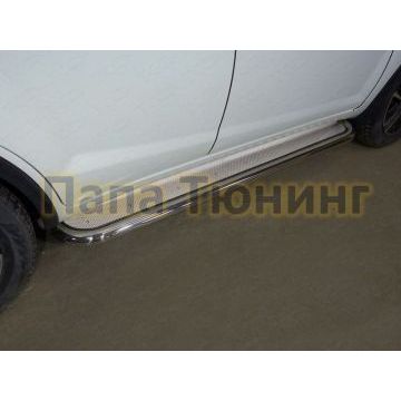 Пороги с площадкой нержавеющий лист 60 мм ТСС для Lifan X60 2016- Пороги с площадкой нержавеющий лист 60 мм ТСС для Lifan X60 2016-