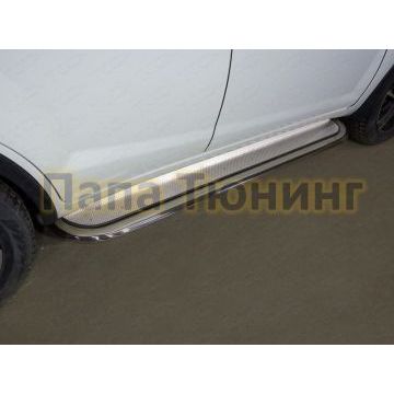 Пороги с площадкой нержавеющий лист 75х42 мм ТСС для Lifan X60 2016- Пороги с площадкой нержавеющий лист 75х42 мм ТСС для Lifan X60 2016-