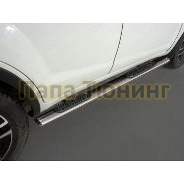 Пороги овальные с накладкой 120х60 мм ТСС для Lifan X60 2016- Пороги овальные с накладкой 120х60 мм ТСС для Lifan X60 2016-