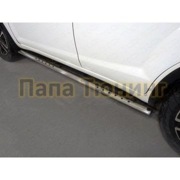 Пороги овальные с проступью 75х42 мм ТСС для Lifan X60 2016- Пороги овальные с проступью 75х42 мм ТСС для Lifan X60 2016-