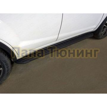 Пороги алюминиевые Slim Line Black ТСС для Lifan X60 2016- Пороги алюминиевые Slim Line Black ТСС для Lifan X60 2016-