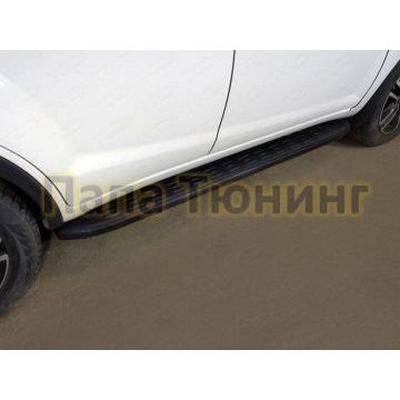 Пороги алюминиевые ТСС с накладкой чёрные для Lifan X60 2016- Пороги алюминиевые ТСС с накладкой чёрные для Lifan X60 2016-