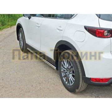 Пороги труба 60 мм ТСС для Mazda CX-5 2017-
