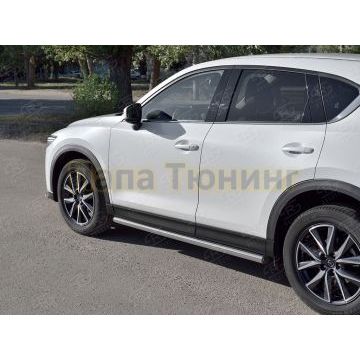 Пороги труба d57 вариант 2 РусСталь для Mazda CX-5 2017-