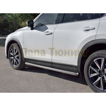 Пороги труба d57 вариант 3 РусСталь для Mazda CX-5 2017-