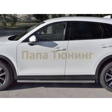 Пороги труба d57 вариант 3 РусСталь для Mazda CX-5 2017-