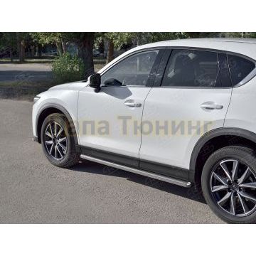 Пороги труба d57 вариант 3 РусСталь для Mazda CX-5 2017-