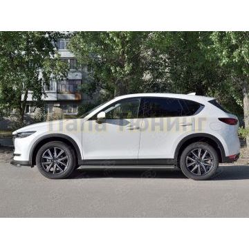 Пороги труба d57 вариант 3 РусСталь для Mazda CX-5 2017-