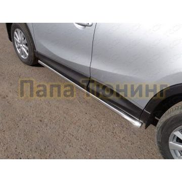 Пороги труба 60 мм ТСС для Mazda CX-5 2015-2017 Пороги труба 60 мм ТСС для Mazda CX-5 2015-2017