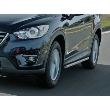 Защита штатных порогов 42 мм Rival для Mazda CX-5 2011-2017