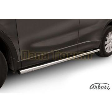 Защита штатных порогов труба 57 мм Slitkoff для Mazda CX-5 2011-