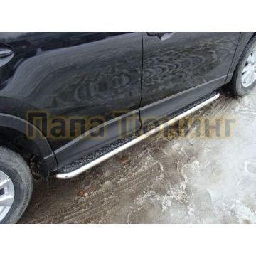 Пороги с площадкой алюминиевый лист 42 мм ТСС для Mazda CX-5 2011-2015 Пороги с площадкой алюминиевый лист 42 мм ТСС для Mazda CX-5 2011-2015
