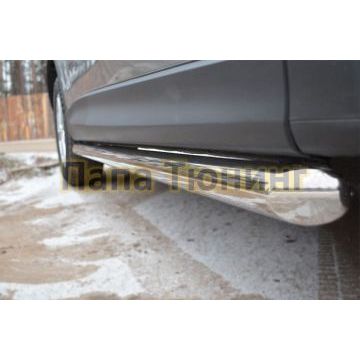 Защита штатных порогов d57 вариант 1 РусСталь для Mazda CX-5 2011-2015