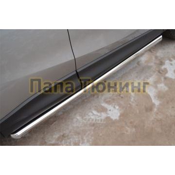 Защита штатных порогов d57 вариант 1 РусСталь для Mazda CX-5 2011-2015
