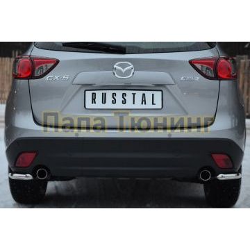 Защита задняя уголки d42 РусСталь для Mazda CX-5 2011-2015
