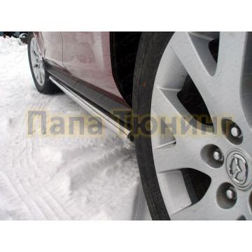 Пороги труба 60 мм ТСС для Mazda CX-7 2010-2013