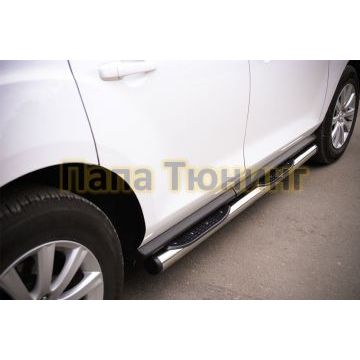 Пороги труба d76 с накладками вариант 2 РусСталь для Mazda CX-7 2010-2013