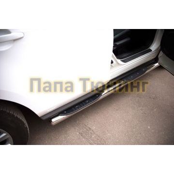 Пороги труба d76 с накладками вариант 3 РусСталь для Mazda CX-7 2010-2013
