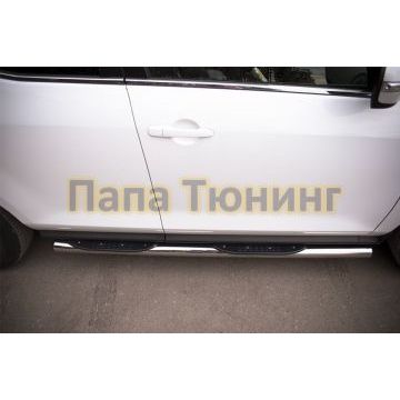 Пороги труба d76 с накладками вариант 3 РусСталь для Mazda CX-7 2010-2013