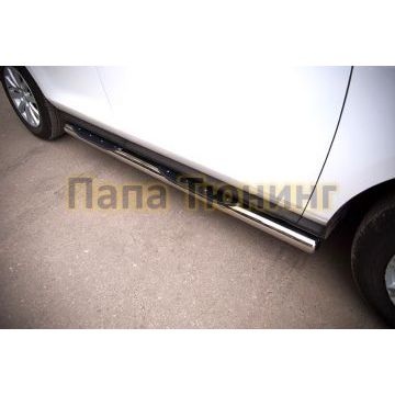 Пороги труба d76 с накладками вариант 3 РусСталь для Mazda CX-7 2010-2013