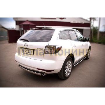 Пороги труба овальная с проступью 75х42 мм РусСталь для Mazda CX-7 2010-2013