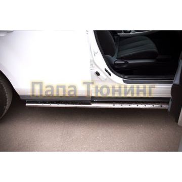 Пороги труба овальная с проступью 75х42 мм РусСталь для Mazda CX-7 2010-2013