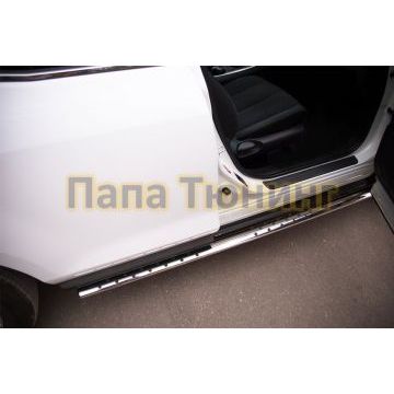 Пороги труба овальная с проступью 75х42 мм РусСталь для Mazda CX-7 2010-2013
