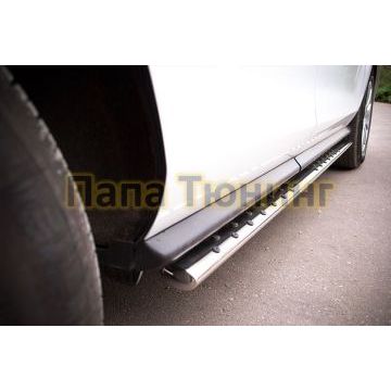 Пороги труба овальная с проступью 75х42 мм РусСталь для Mazda CX-7 2010-2013