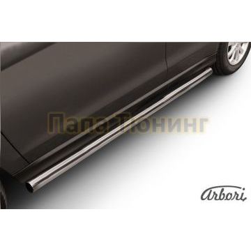 Защита штатных порогов труба 57 мм Slitkoff для Mitsubishi ASX 2013-