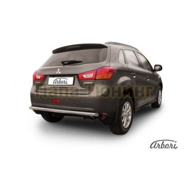 Защита заднего бампера 57 мм Slitkoff для Mitsubishi ASX 2013-2016