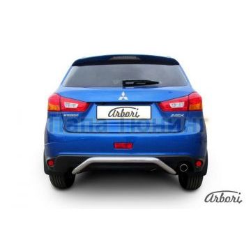 Защита заднего бампера скоба 57 мм Slitkoff для Mitsubishi ASX 2013-2016