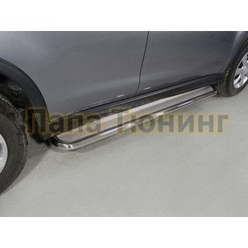 Пороги с площадкой нержавеющий лист 42 мм ТСС для Mitsubishi ASX 2017-
