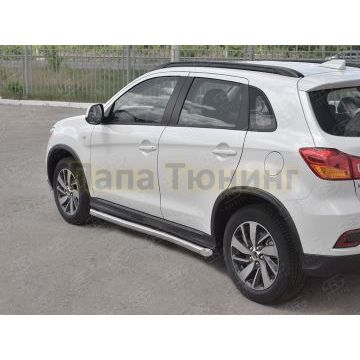 Пороги труба d57 вариант 1 секции для Mitsubishi ASX 2017-2020