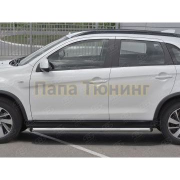Пороги труба d57 вариант 1 секции для Mitsubishi ASX 2017-2020