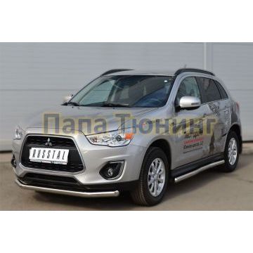 Пороги труба d57 вариант 3 РусСталь для Mitsubishi ASX 2013-2016