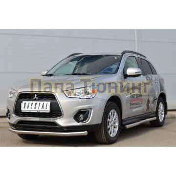 Пороги труба d57 вариант 2 РусСталь для Mitsubishi ASX 2013-2016
