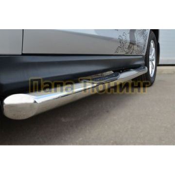 Пороги труба с накладками d76 вариант 1 РусСталь для Mitsubishi ASX 2013-2016