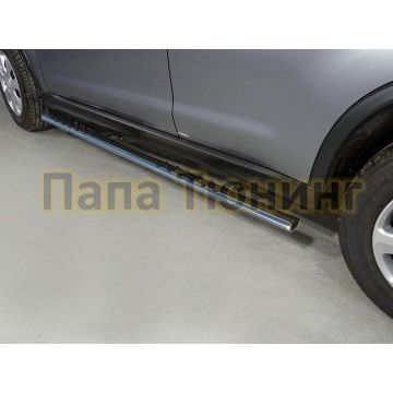 Пороги овальные с проступью 75х42 мм ТСС для Mitsubishi ASX 2017-