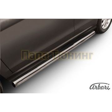 Защита штатных порогов труба 76 мм Slitkoff для Mitsubishi ASX 2013-