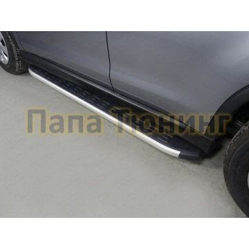 Пороги алюминиевые ТСС с накладкой для Mitsubishi ASX 2017-