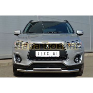 Защита передняя двойная d57-d42 РусСталь для Mitsubishi ASX 2013-2016