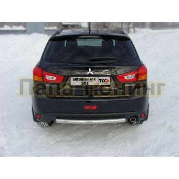 Защита заднего бампера центральная 60 мм ТСС для Mitsubishi ASX 2013-2016