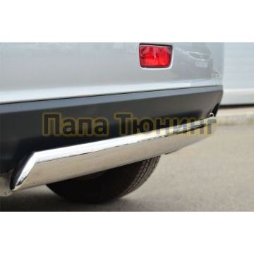 Защита заднего бампера овальная 75х42 мм РусСталь для Mitsubishi ASX 2013-2016