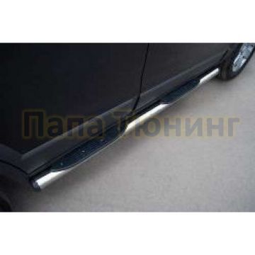 Пороги труба d76 с накладками вариант 2 РусСталь для Mitsubishi ASX 2010-2013