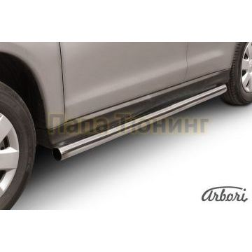 Защита штатных порогов труба 76 мм Slitkoff для Mitsubishi ASX 2010-2013 Защита штатных порогов труба 76 мм Slitkoff для Mitsubishi ASX 2010-2013