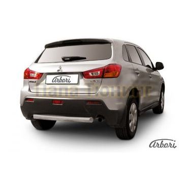 Защита заднего бампера короткая 76 мм Slitkoff для Mitsubishi ASX 2010-2013 Защита заднего бампера короткая 76 мм Slitkoff для Mitsubishi ASX 2010-2013