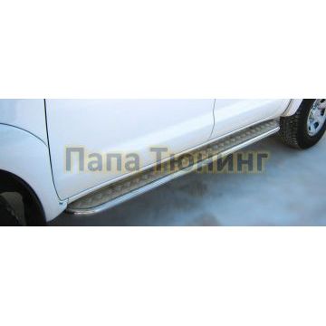 Пороги с площадкой алюминиевый лист d76 РусСталь для Mitsubishi L200 2010-2013 Пороги с площадкой алюминиевый лист d76 РусСталь для Mitsubishi L200 2010-2013