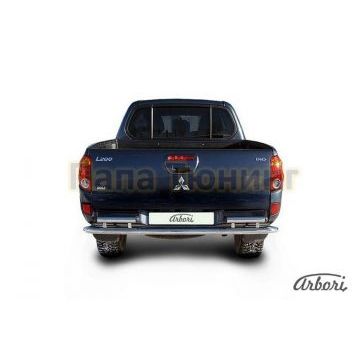 Защита заднего бампера 57 мм Slitkoff для Mitsubishi L200 2006-2015